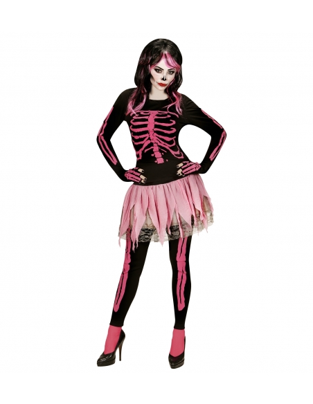 Déguisement Squelette femme - tutu, mitaines, leggings et haut