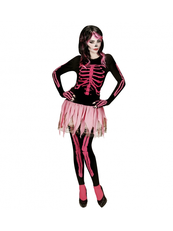Déguisement Squelette femme - tutu, mitaines, leggings et haut