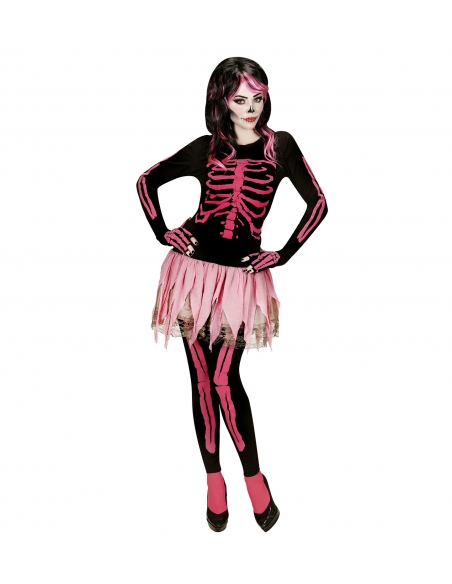 Déguisement Squelette femme - tutu, mitaines, leggings et haut
