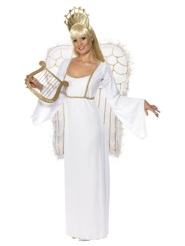 Déguisement Ange femme (robe, couronne et ailes)
