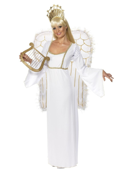 Déguisement Ange femme (robe, couronne et ailes)