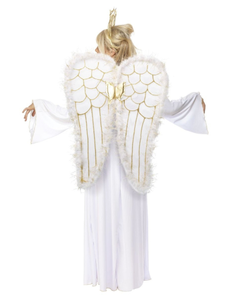 Déguisement Ange femme (robe, couronne et ailes)