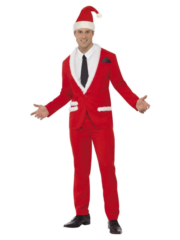 Déguisement Père Noël Homme (veste, pantalon, bonnet, chemise, cravate)