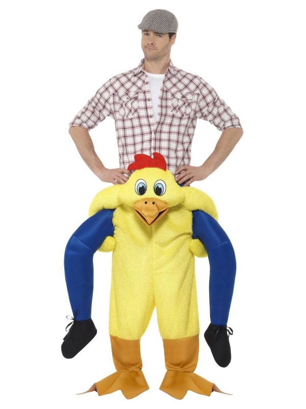 Déguisement piggyback porté par un poulet