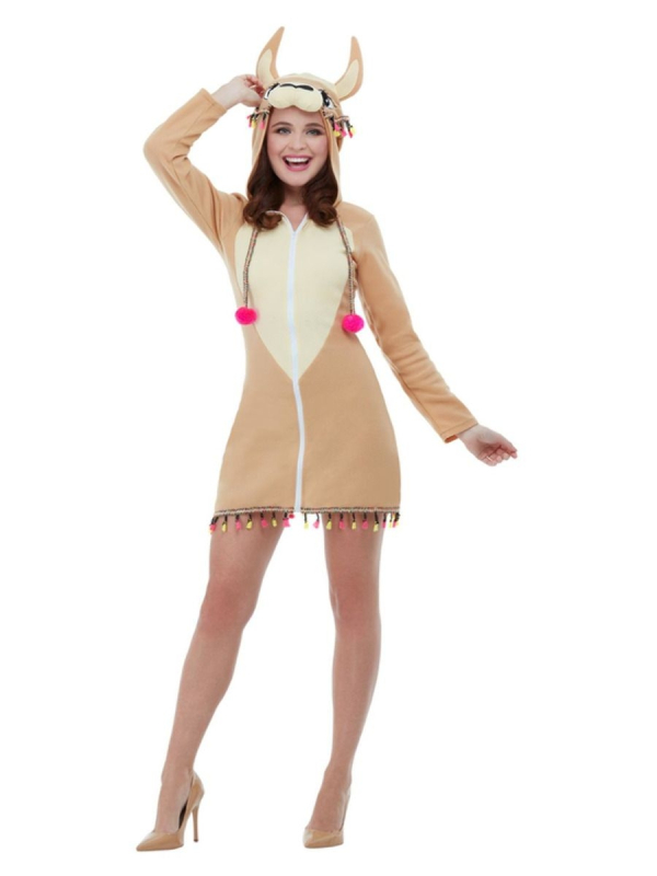 Déguisement de lama, Marron, avec robe à capuche