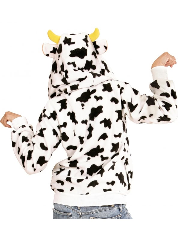 Veste polaire avec capuche tête de vache pour adulte