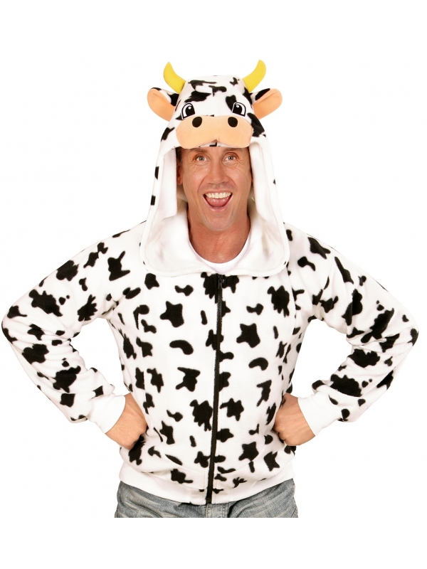 Veste polaire avec capuche tête de vache pour adulte