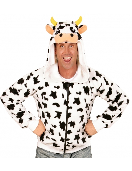 Veste polaire avec capuche tête de vache pour adulte