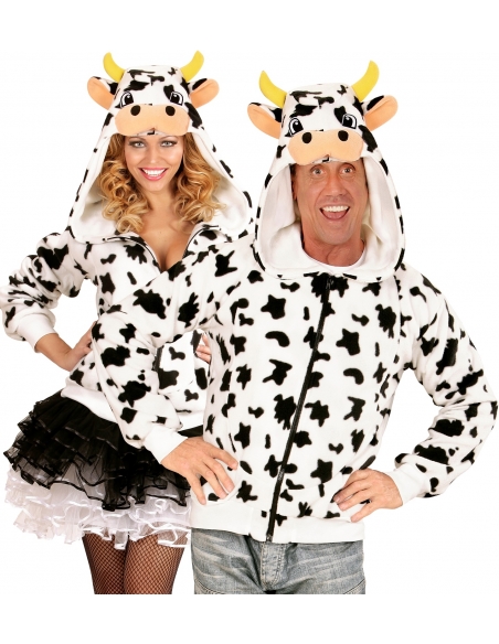 Veste polaire avec capuche tête de vache pour adulte