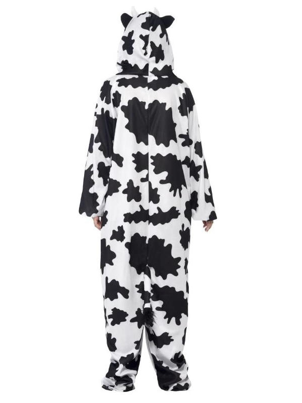 Déguisement de vache noir et blanc adulte avec capuche