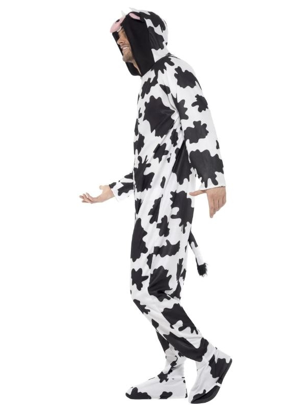 Déguisement de vache noir et blanc adulte avec capuche