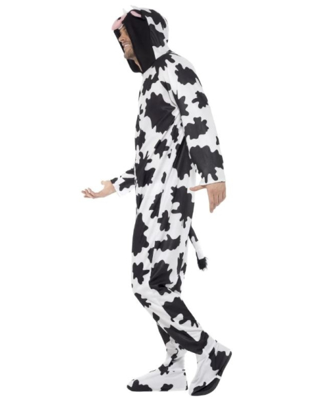 Déguisement de vache noir et blanc adulte avec capuche