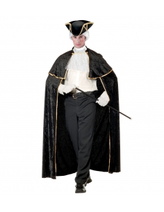 Cape Vénitienne noire, velours, homme avec Jabot 2