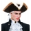 Tricorne baroque/pirate noir avec bordures marabout