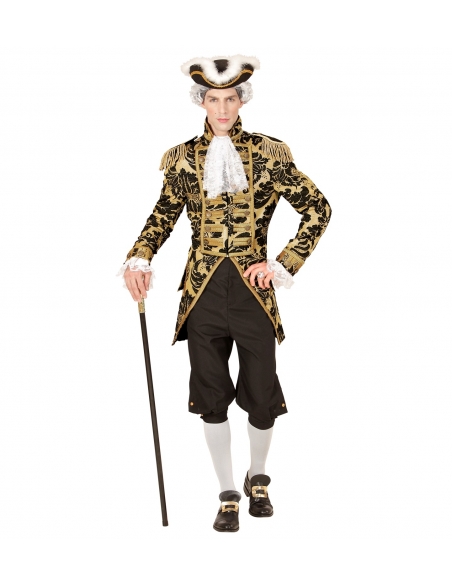 Veste baroque homme noir et dorée de luxe