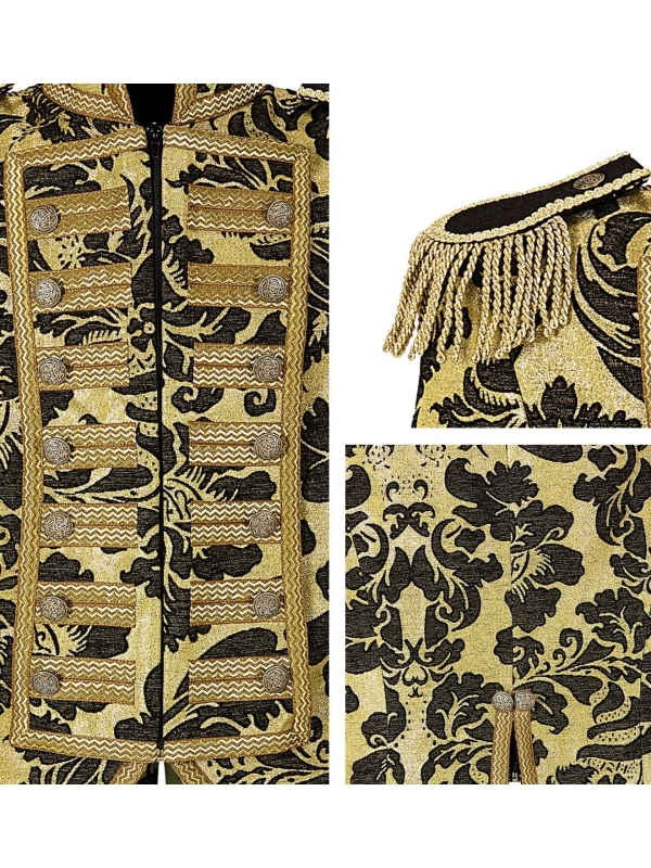 Veste baroque homme noir et dorée de luxe