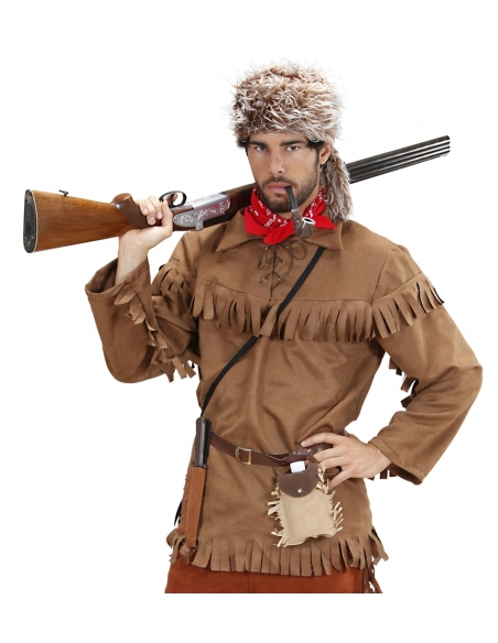Déguisement Trapper homme marron avec chapeau