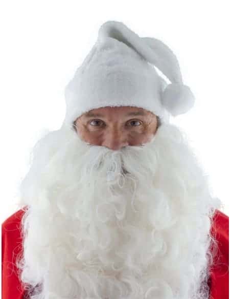 Bonnet Noël blanc avec pompon