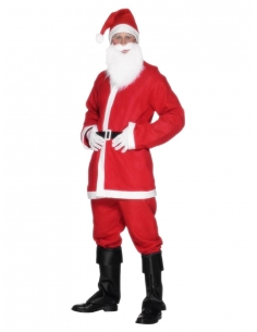 Déguisement Père Noël Pas cher (veste, pantalon, barbe, bonnet, ceinture)