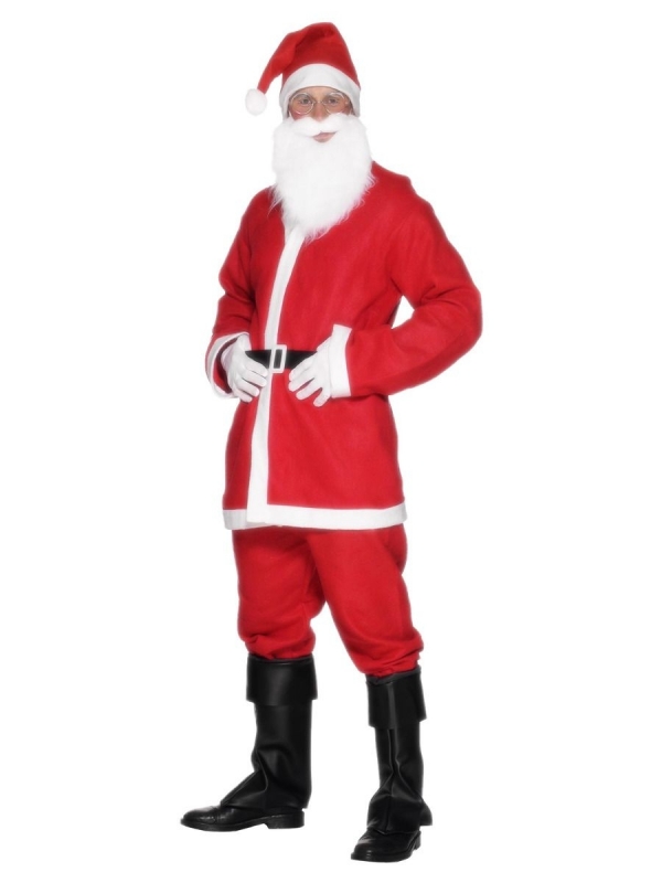 Déguisement Père Noël Pas cher (veste, pantalon, barbe, bonnet, ceinture)