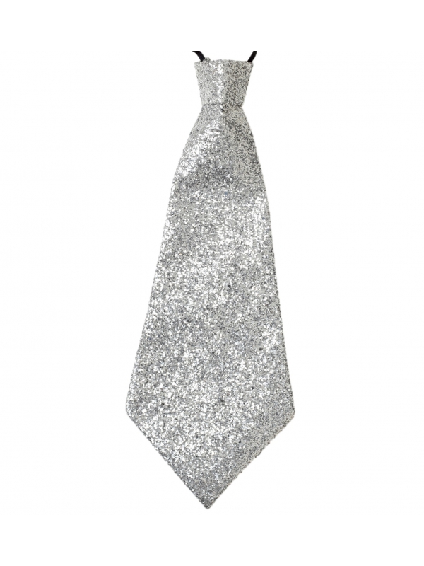 Cravate Lurex argent avec élastique