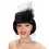 Chapeau Bibi noir avec voile et plume
