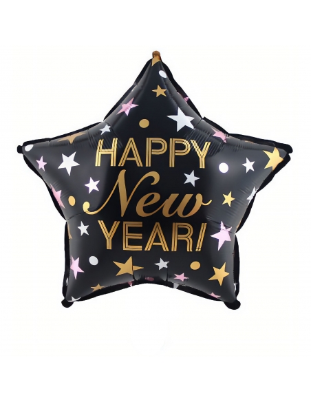 Ballon étoile Happy New Year - 46 cm