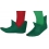 Chaussures de lutin de Noël vertes avec grelot