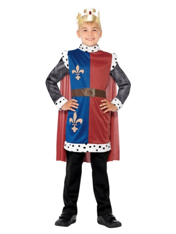 Déguisement roi médiéval enfant avec couronne