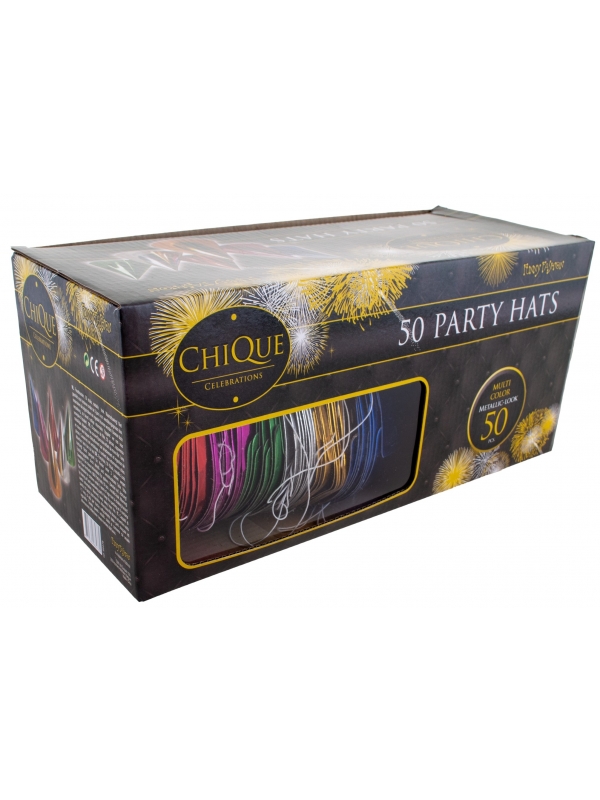 50 Chapeaux de fêtes couleurs holographiques