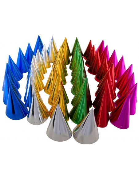 50 Chapeaux de fêtes couleurs holographiques