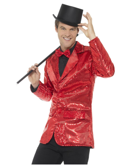 Veste à sequins rouges pour homme