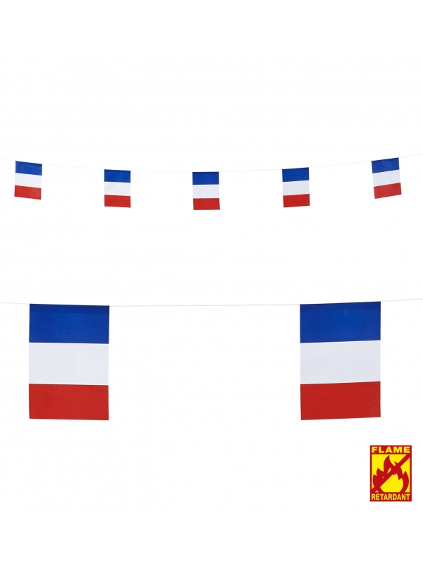 Guirlande Drapeau France 6 m - ignifugée