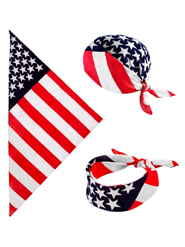 Bandana drapeau USA - 55 X 55 cm