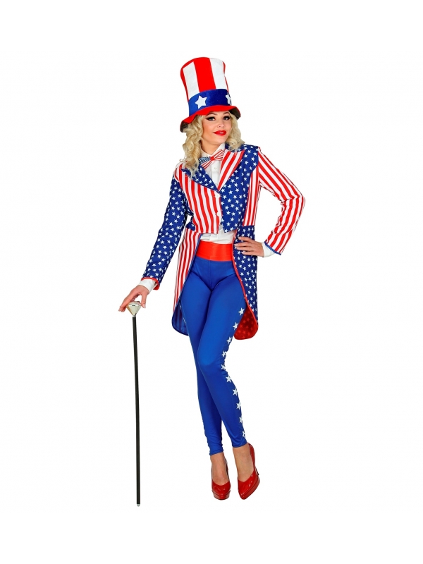 Veste queue de pie femme, couleurs drapeau USA