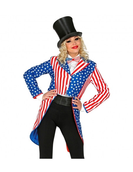 Veste queue de pie femme, couleurs drapeau USA