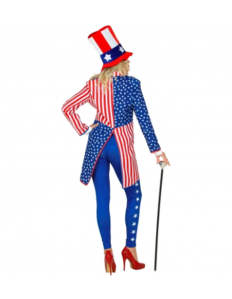 Veste queue de pie femme, couleurs drapeau USA