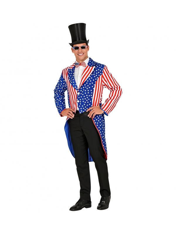 Veste queue de pie homme, couleurs drapeau USA