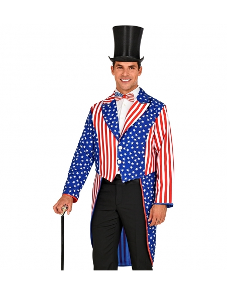 Veste queue de pie homme, couleurs drapeau USA
