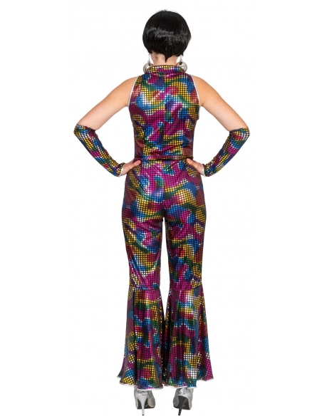 Combinaison Disco femme arc-en-ciel avec couvre-bras