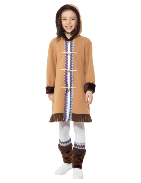 Déguisement polaire fille, Marron, avec jambières