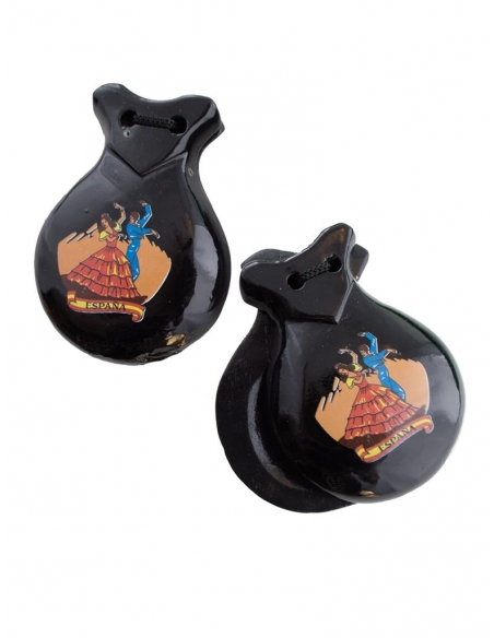 Castagnettes espagnoles en bois - noir