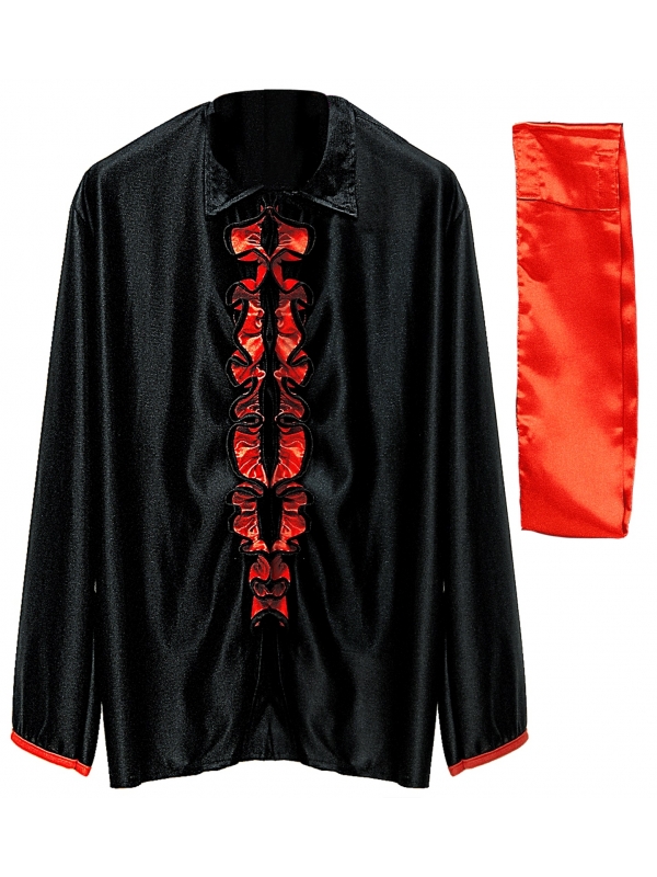 Déguisement espagnol homme (chemise à jabot & ceinture)