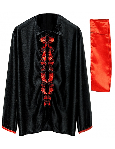 Déguisement espagnol homme (chemise à jabot & ceinture)