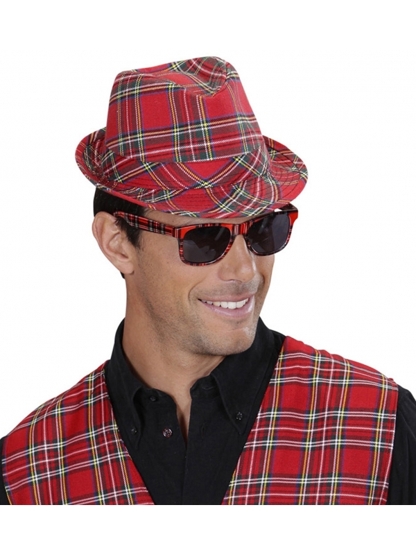 Lunettes tartan rouge pour adulte