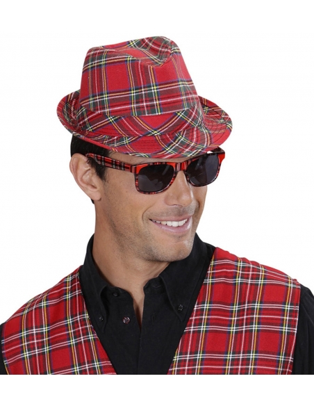 Lunettes tartan rouge pour adulte