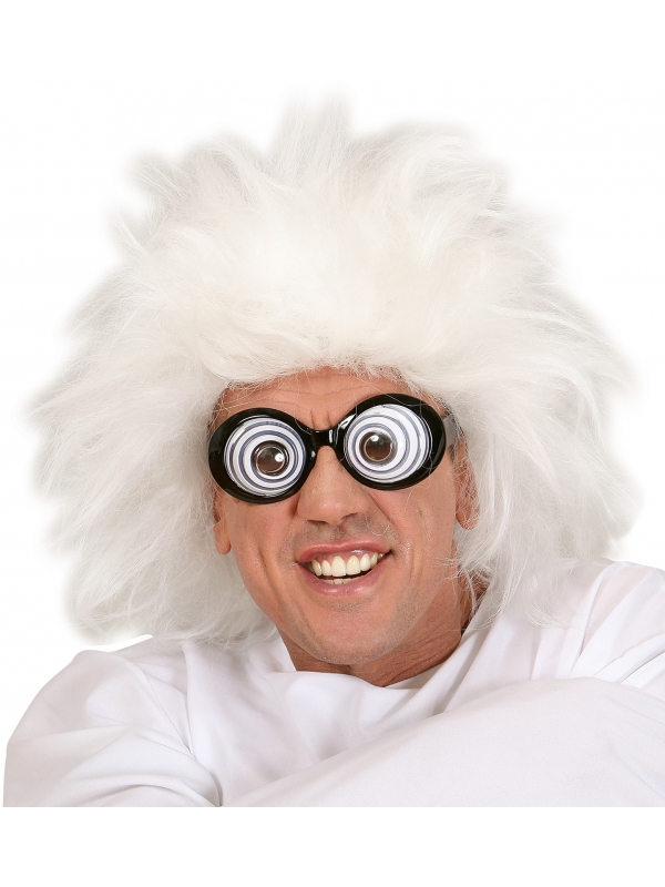 Perruque de savant fou blanche
