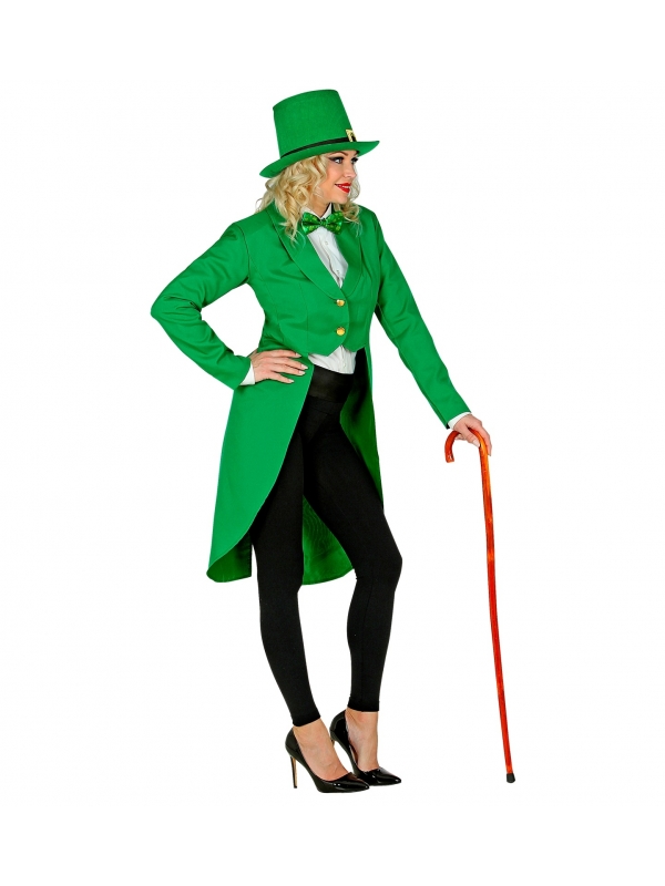 Veste queue de pie verte, femme Saint-Patrick du S au XL