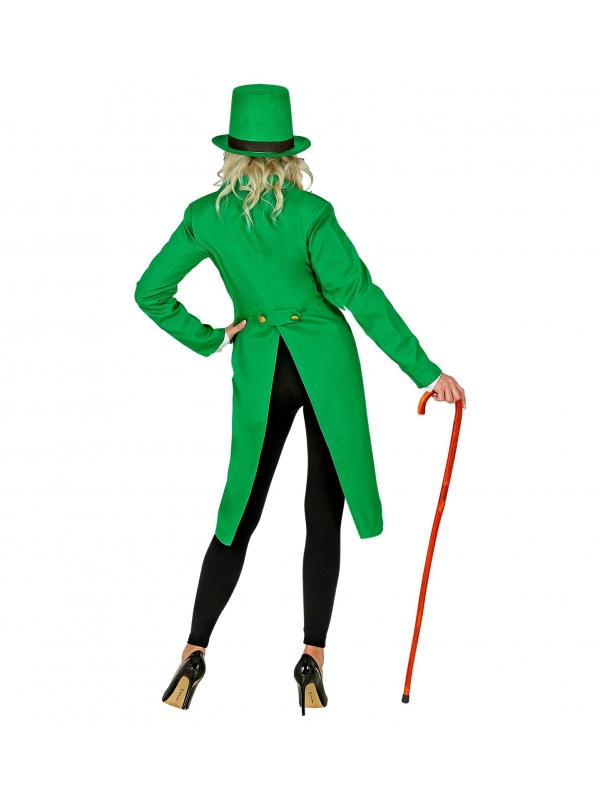 Veste queue de pie verte, femme Saint-Patrick du S au XL