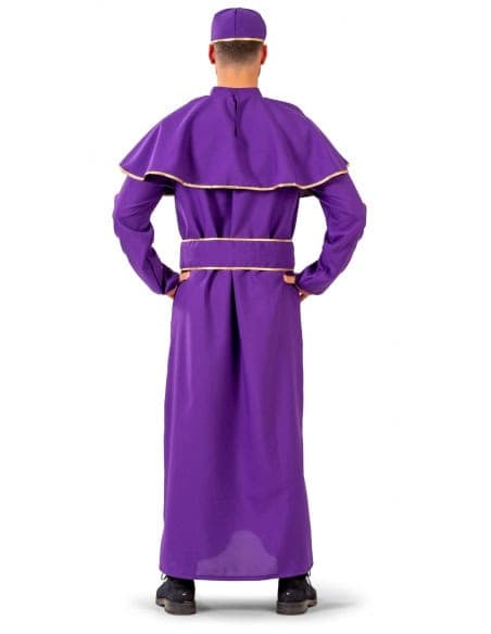 Déguisement évêque violet et doré homme